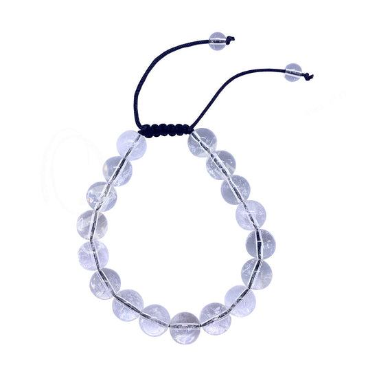 Crystal Quartz Bracelet | Adjustable | 10mm - Spiral Circle