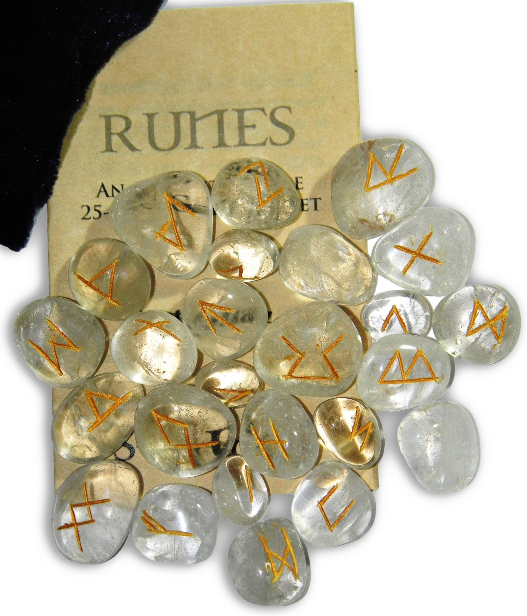 Crystal Quartz Gemstone Runes RSCQ - Spiral Circle