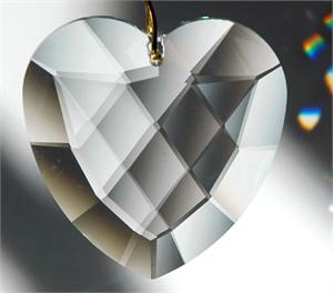 Crystal Rainbow Maker Suncatcher | 40mm Matrix Heart - Spiral Circle