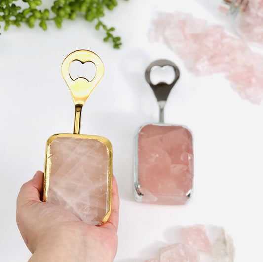 Crystal Rose Quartz Bottle Openers - Spiral Circle