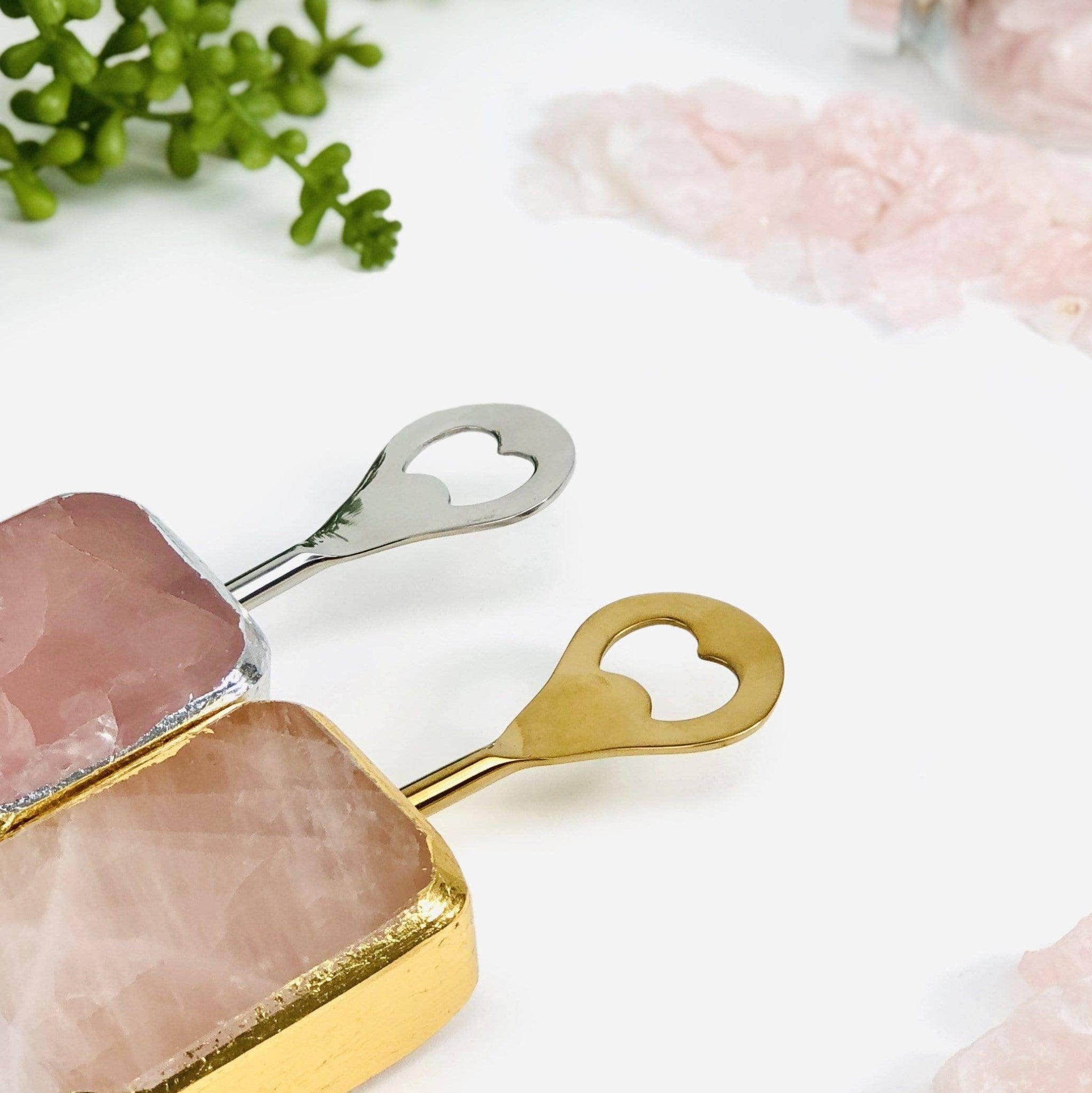 Crystal Rose Quartz Bottle Openers - Spiral Circle