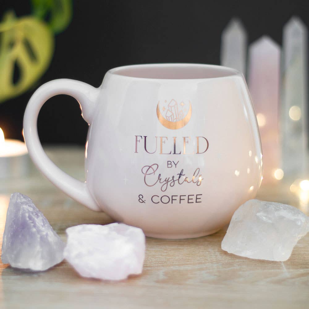 Crystals and Coffee Rounded Mug - Spiral Circle