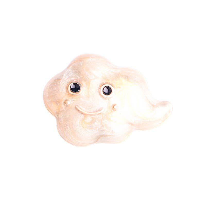 Cute smiling cloud brooch - Spiral Circle