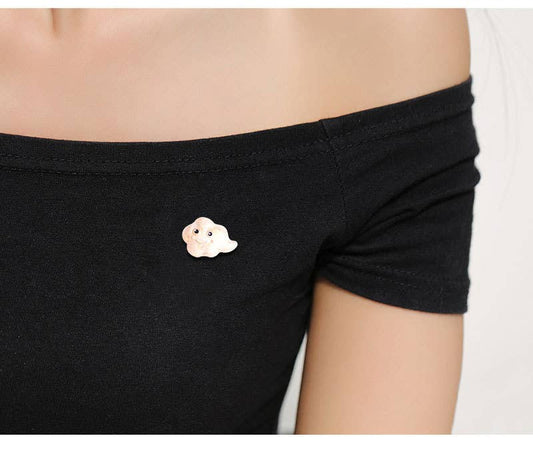 Cute smiling cloud brooch - Spiral Circle