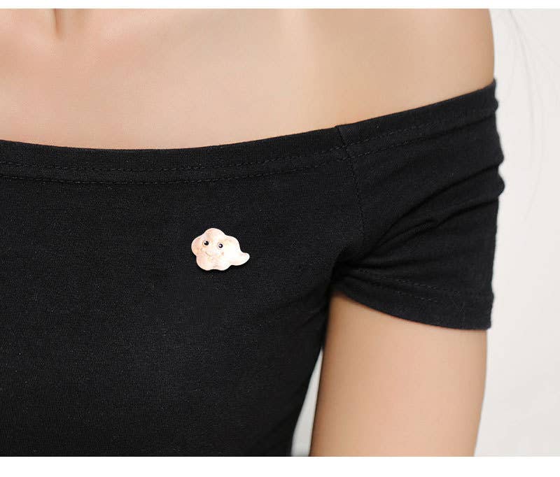 Cute smiling cloud brooch - Spiral Circle