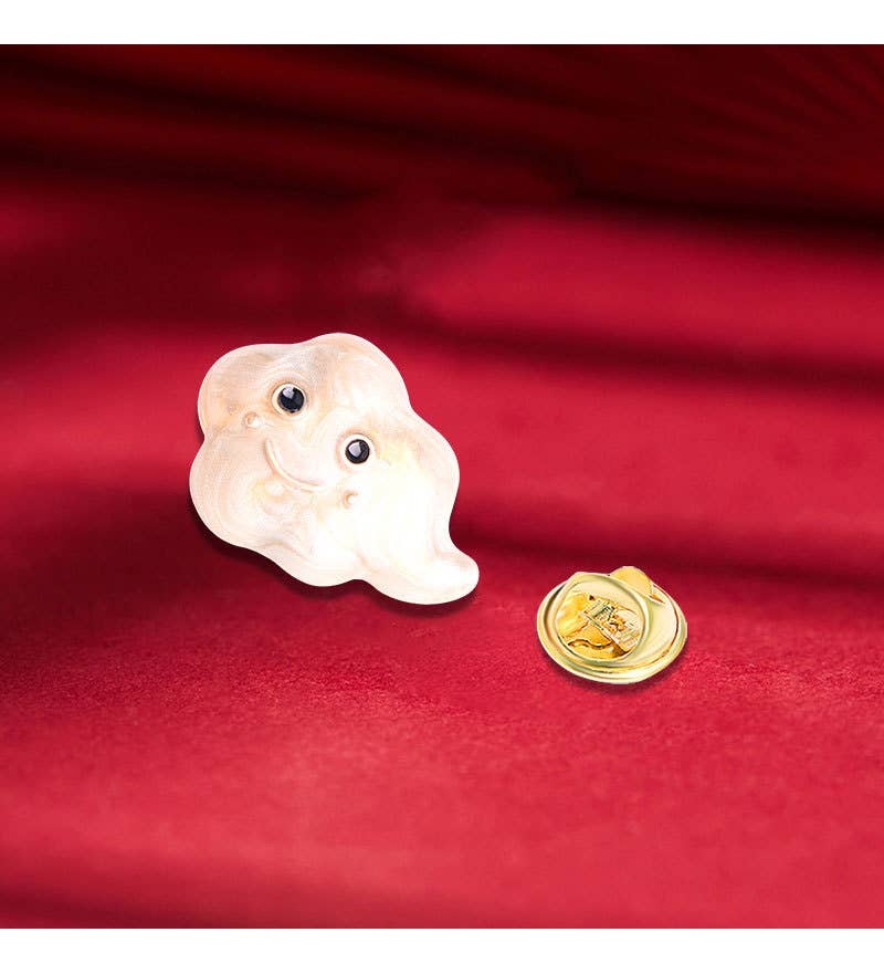 Cute smiling cloud brooch - Spiral Circle