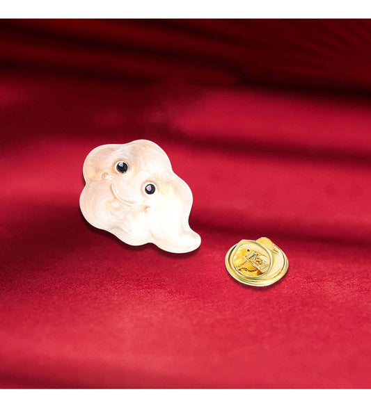 Cute smiling cloud brooch - Spiral Circle