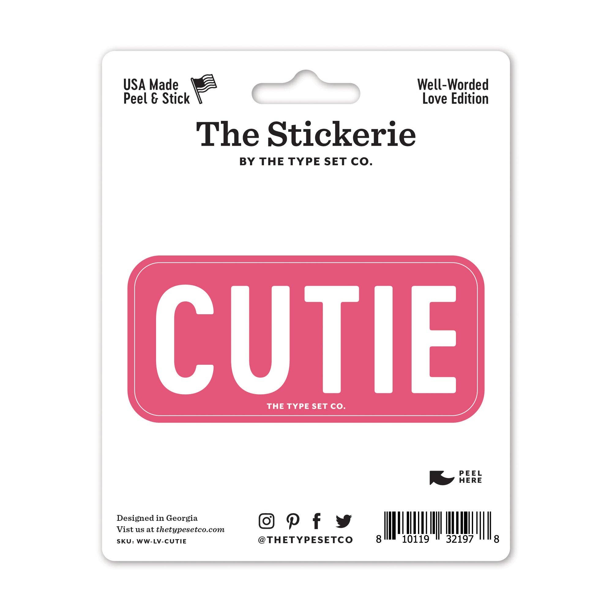 "Cutie" Vinyl Sticker - Spiral Circle