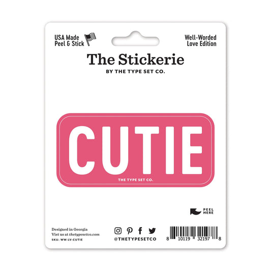 "Cutie" Vinyl Sticker - Spiral Circle