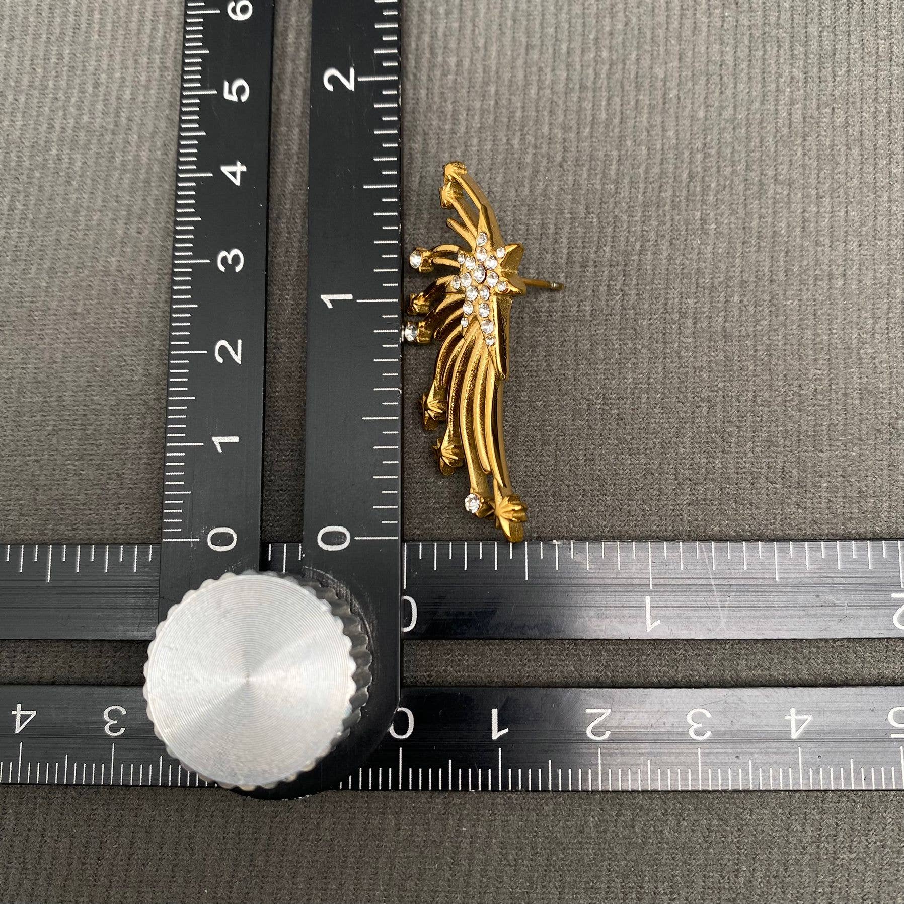 CZ inlaid Stars 18K Gold Plated S.Steel Earrings - FGS/MS - Spiral Circle