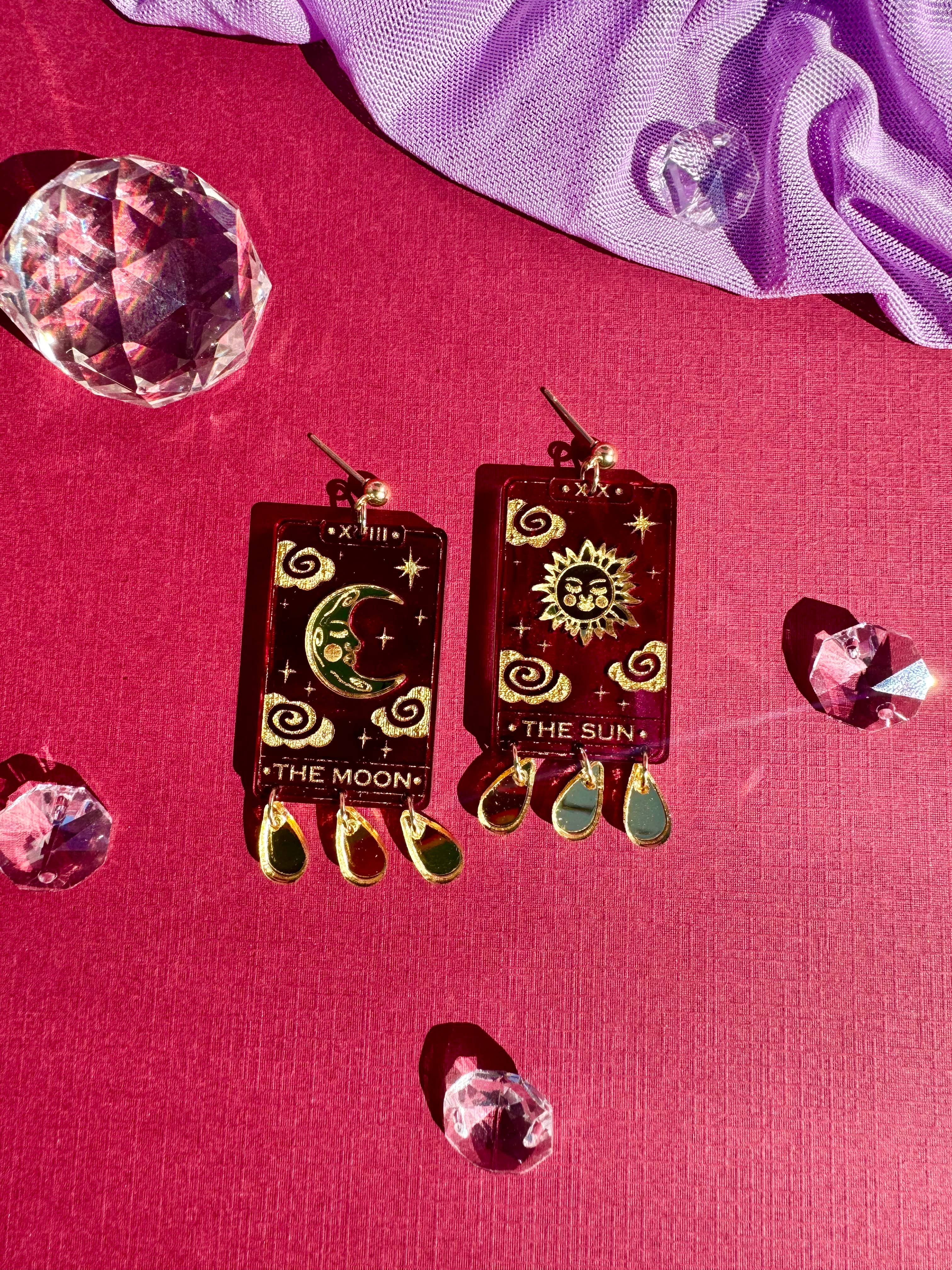 Tarot Cards Sun & Moon Earrings