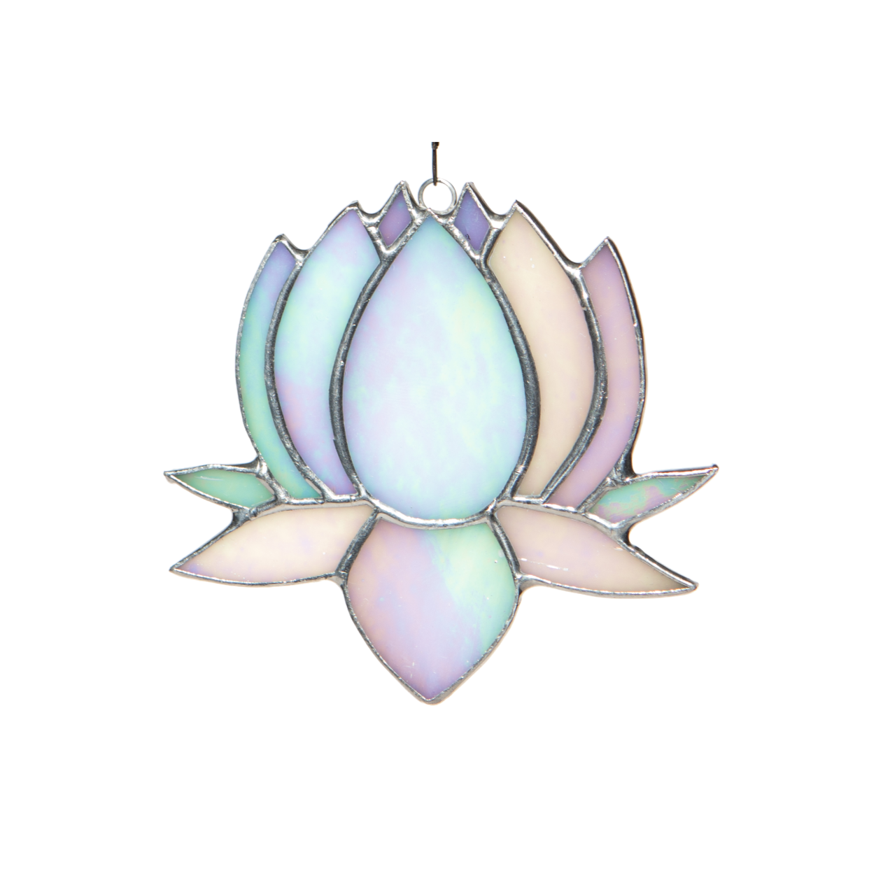 Small Lotus Stained Glass Suncatcher | 3" x 4"
