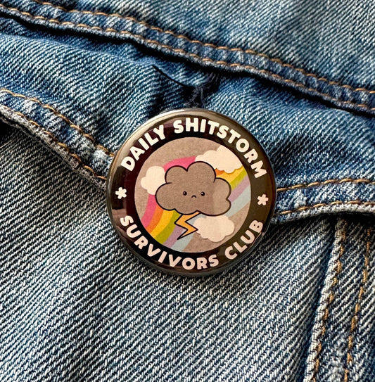 Daily Shitstorm Survivors Club Button - Spiral Circle