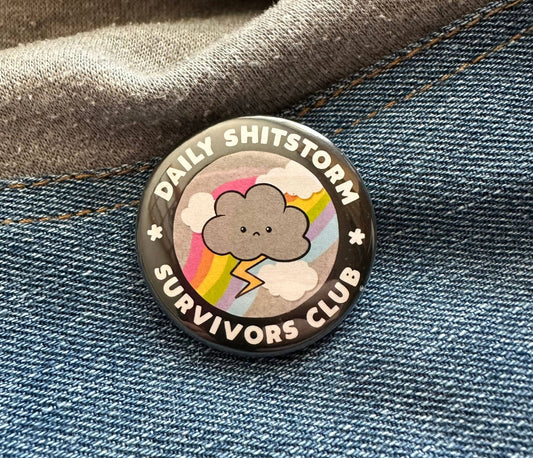 Daily Shitstorm Survivors Club Button - Spiral Circle