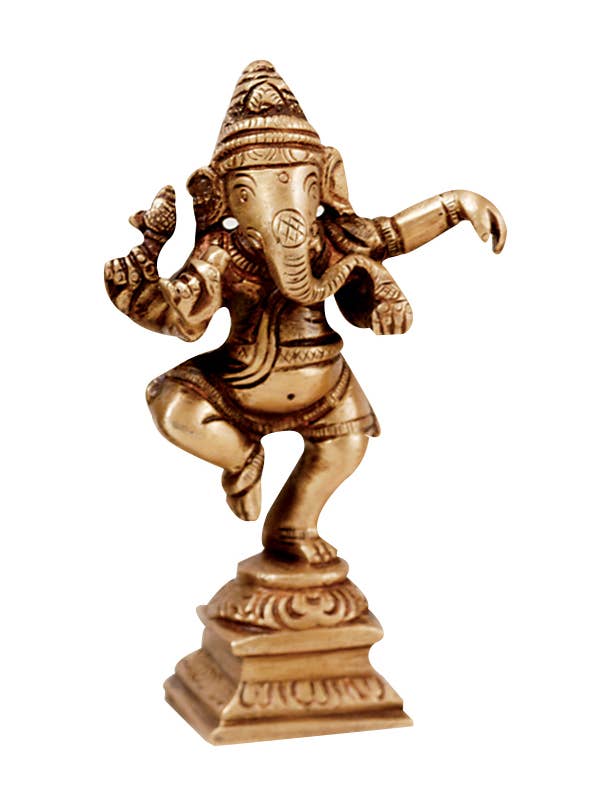 Dancing Ganesha Statue - 4.4" - Spiral Circle