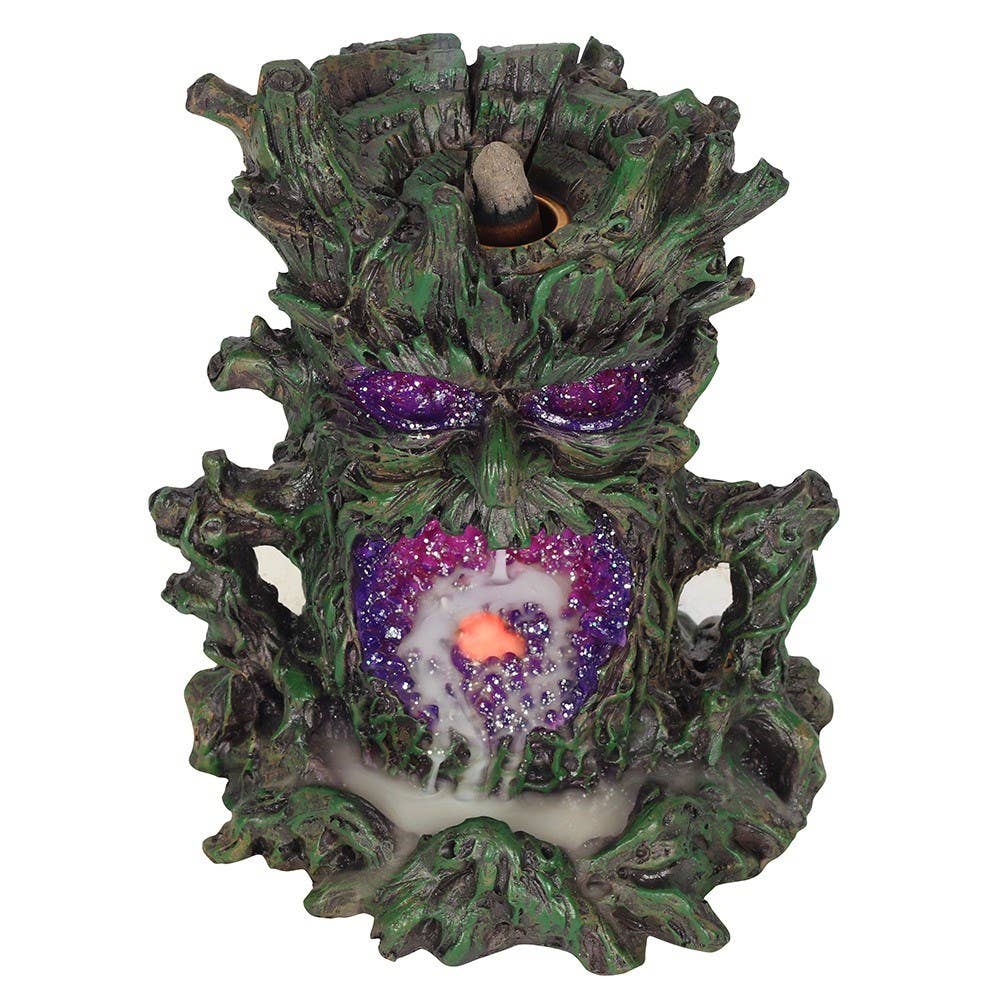 Dark Tree Man Backflow Incense Burner with Light - Spiral Circle