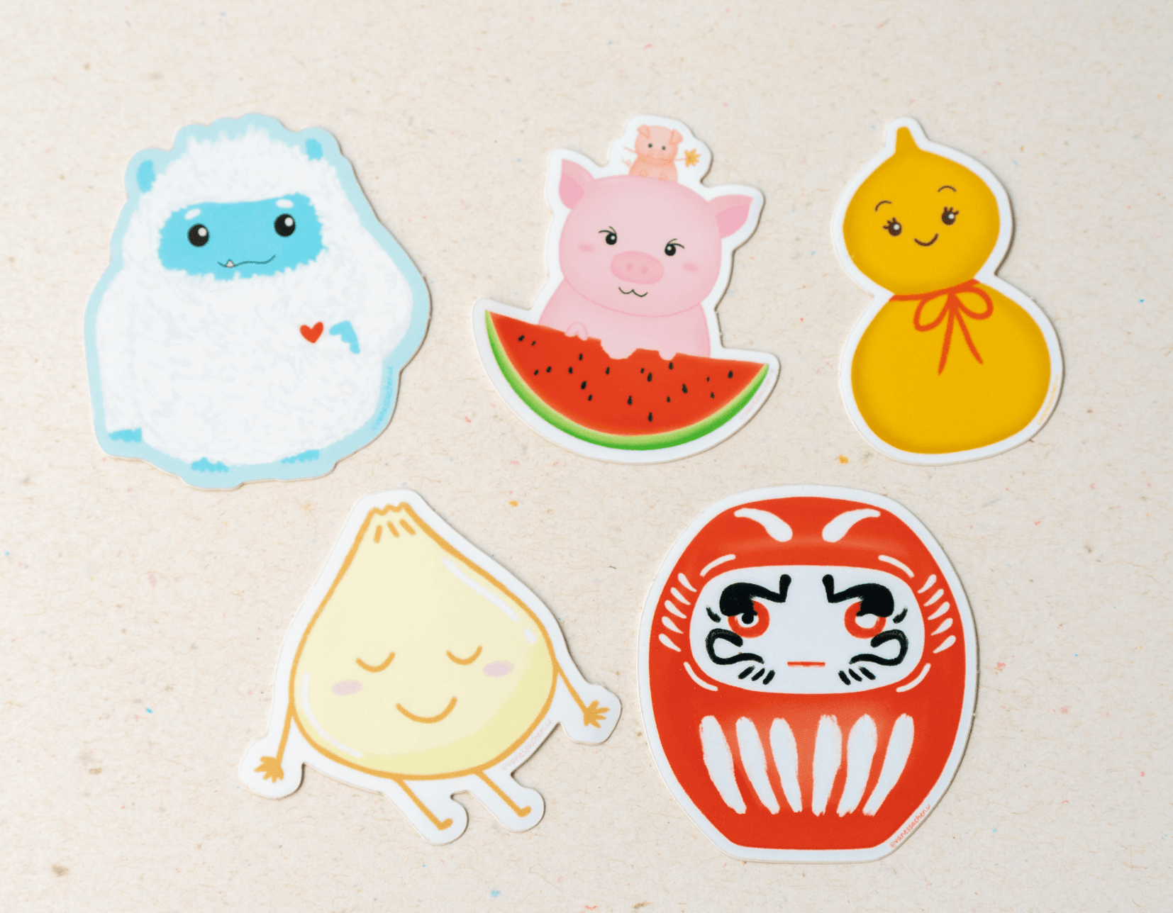 Daruma Sticker, Japanese Daruma Doll Vinyl Sticker - Spiral Circle