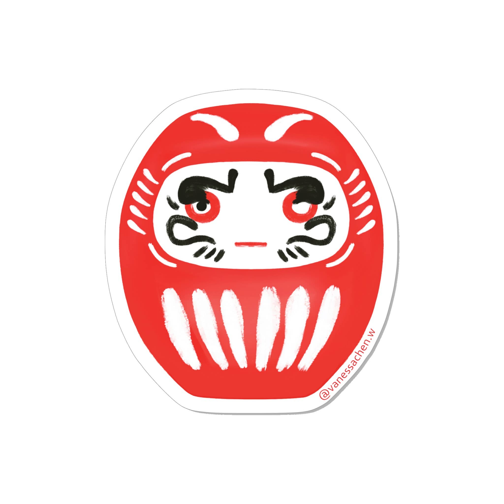 Daruma Sticker, Japanese Daruma Doll Vinyl Sticker - Spiral Circle