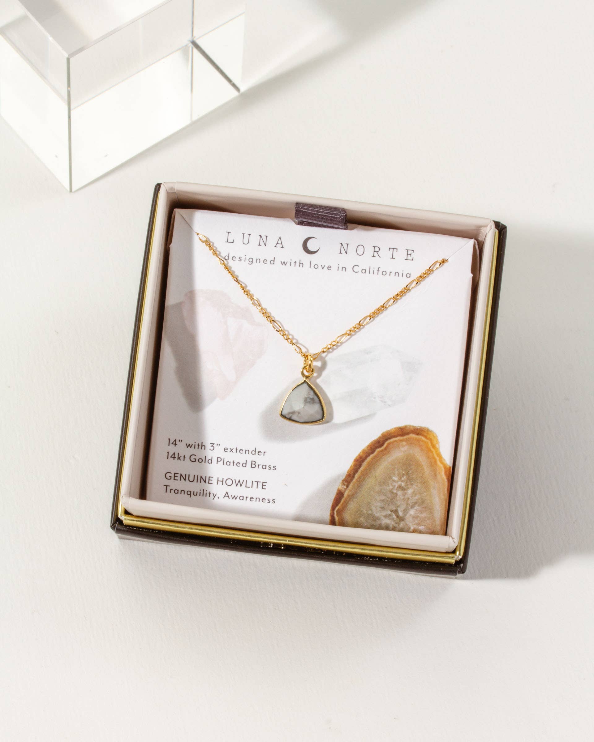 Howlite | Bermuda Triangle Gold Necklace