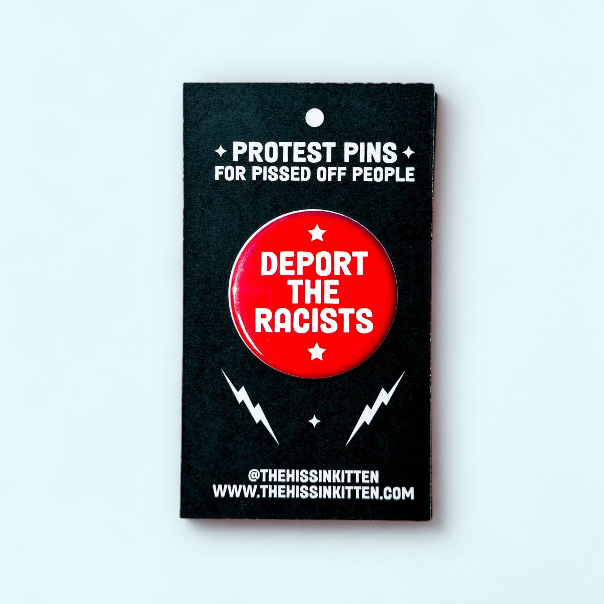 DEPORT THE RACISTS (Button) - Spiral Circle