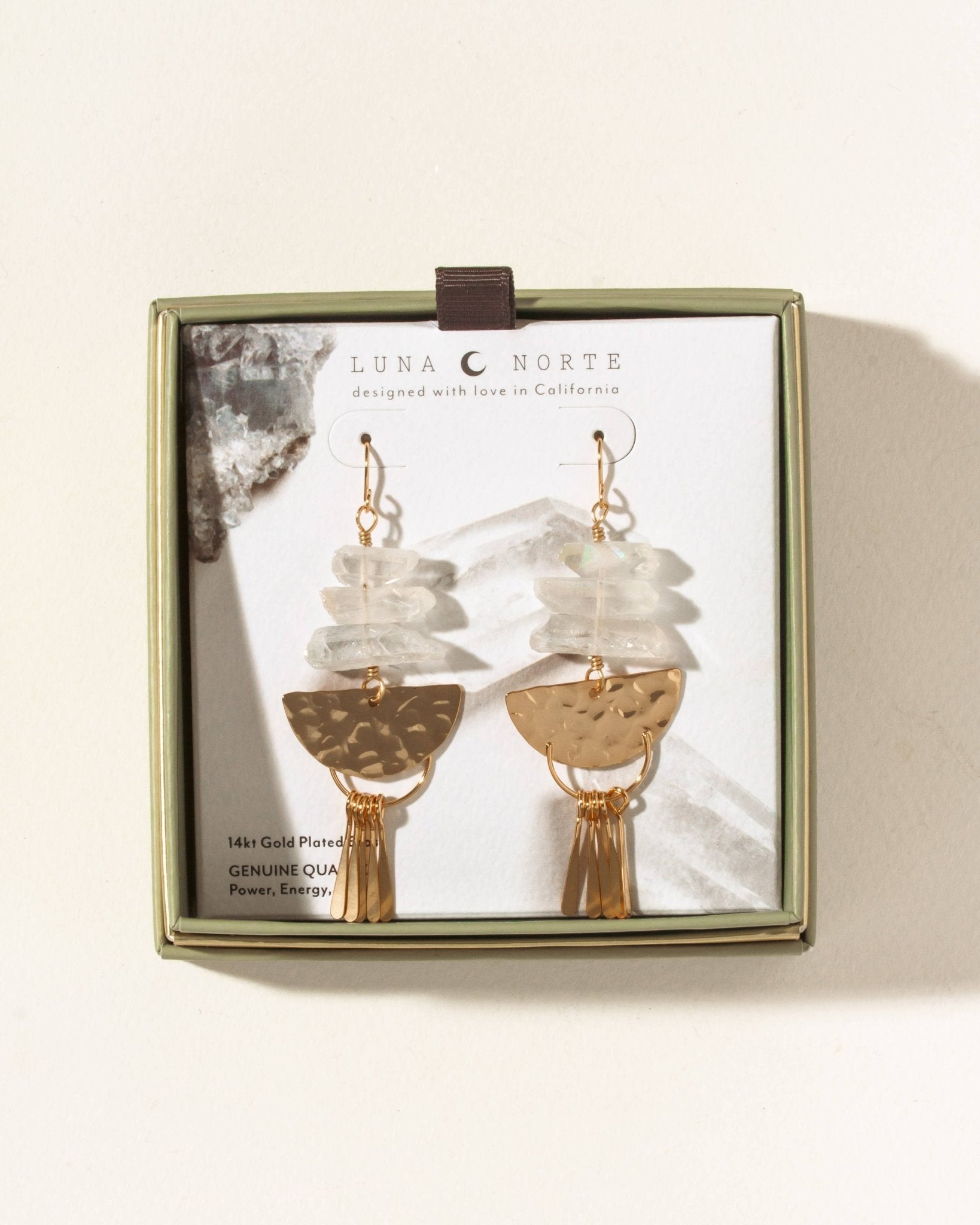 Desert Fringe Quartz Earrings - Spiral Circle