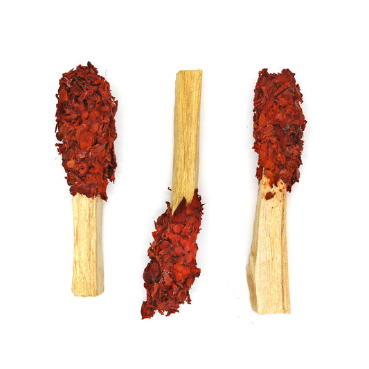 Dipped Sunburst Blossom Rose Petals Palo Santo Stick Pops - Spiral Circle