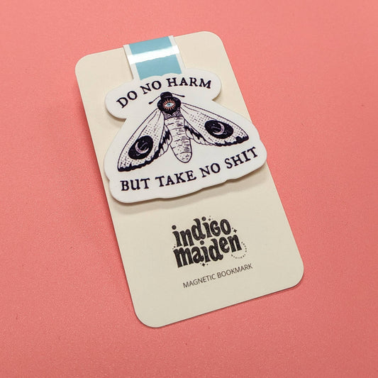 Do No Harm But Take No Shit Magnetic Bookmark - Spiral Circle
