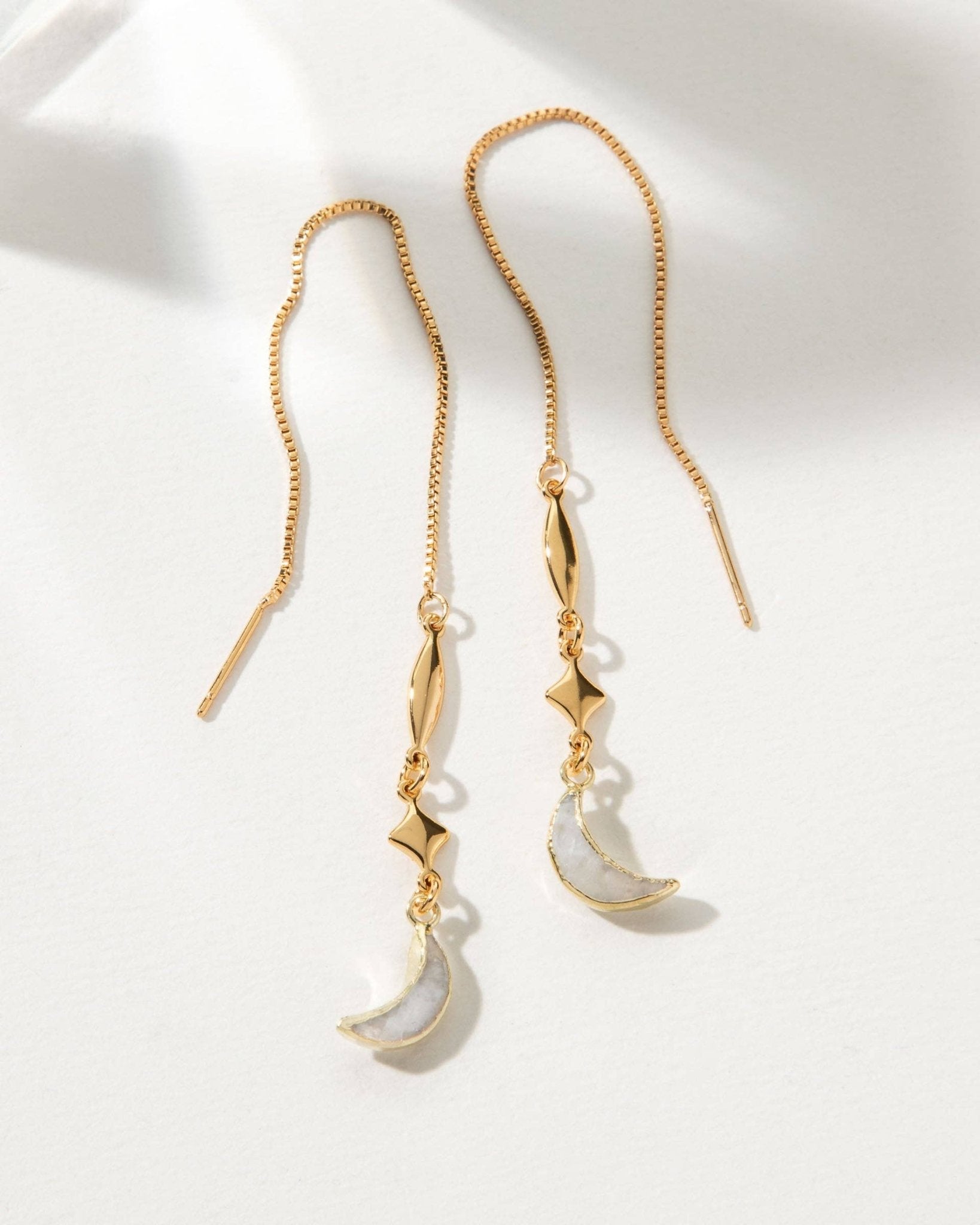 Dolce Luna Threader Earring - Moonstone - Spiral Circle