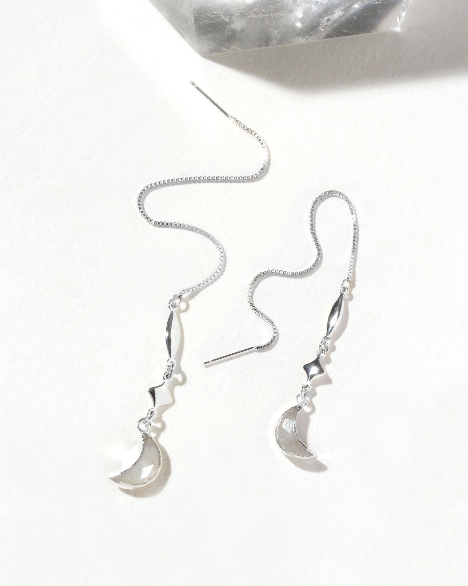 Dolce Luna Threader Earring | Silver - Spiral Circle