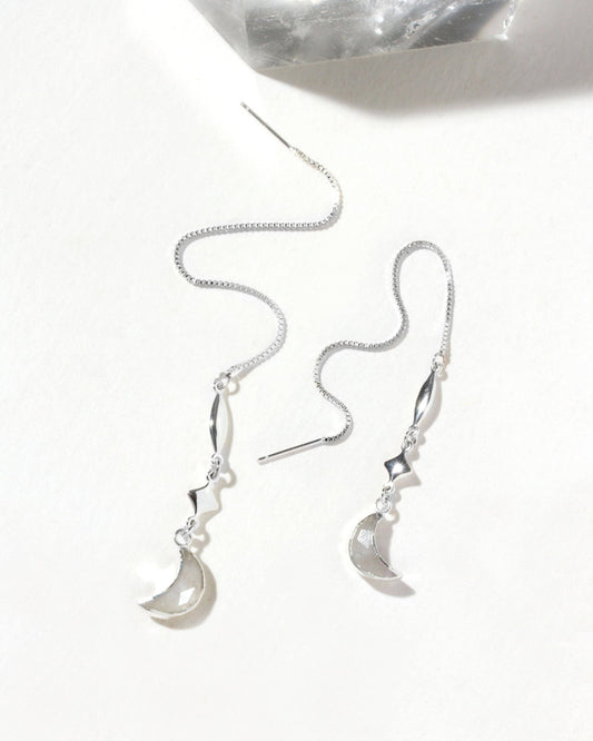 Dolce Luna Threader Earring | Silver - Spiral Circle