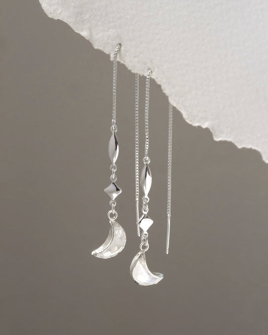 Dolce Luna Threader Earring | Silver - Spiral Circle
