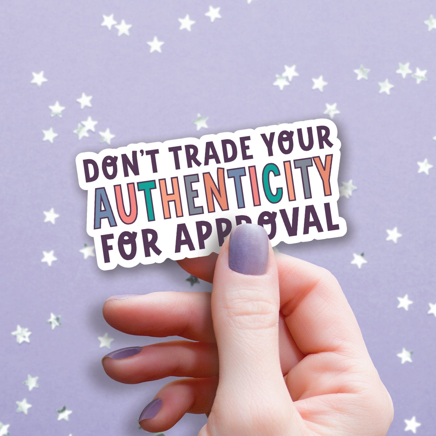 Don't Trade Your Authenticity | Sticker - Spiral Circle