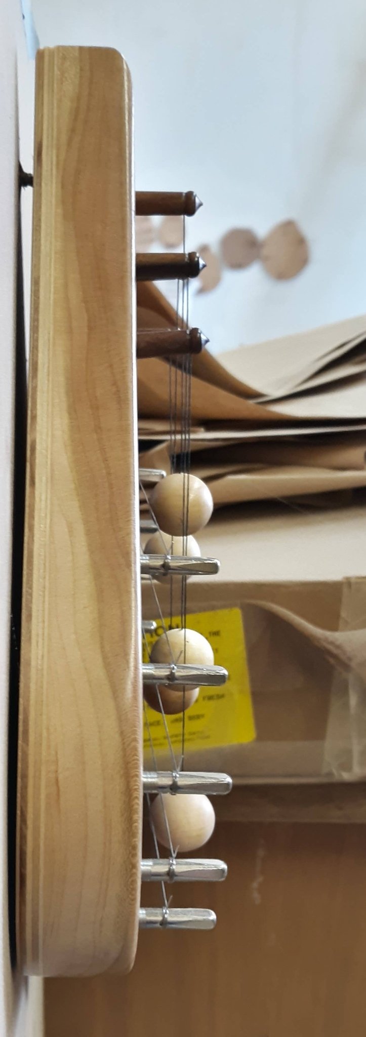 Door Harp Walnut border with Maple inlay - Spiral Circle