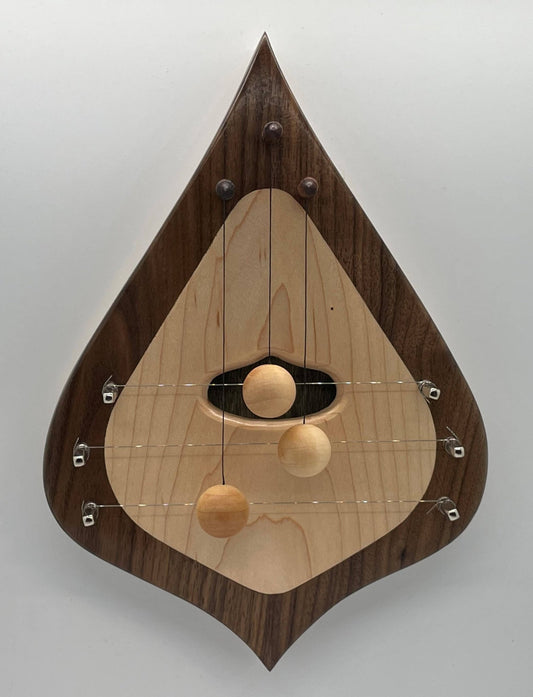 Door Harp Walnut border with Maple inlay - Spiral Circle