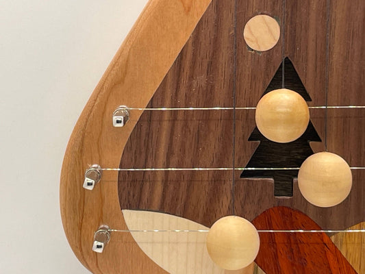 Door Harp Walnut border with Maple inlay - Spiral Circle