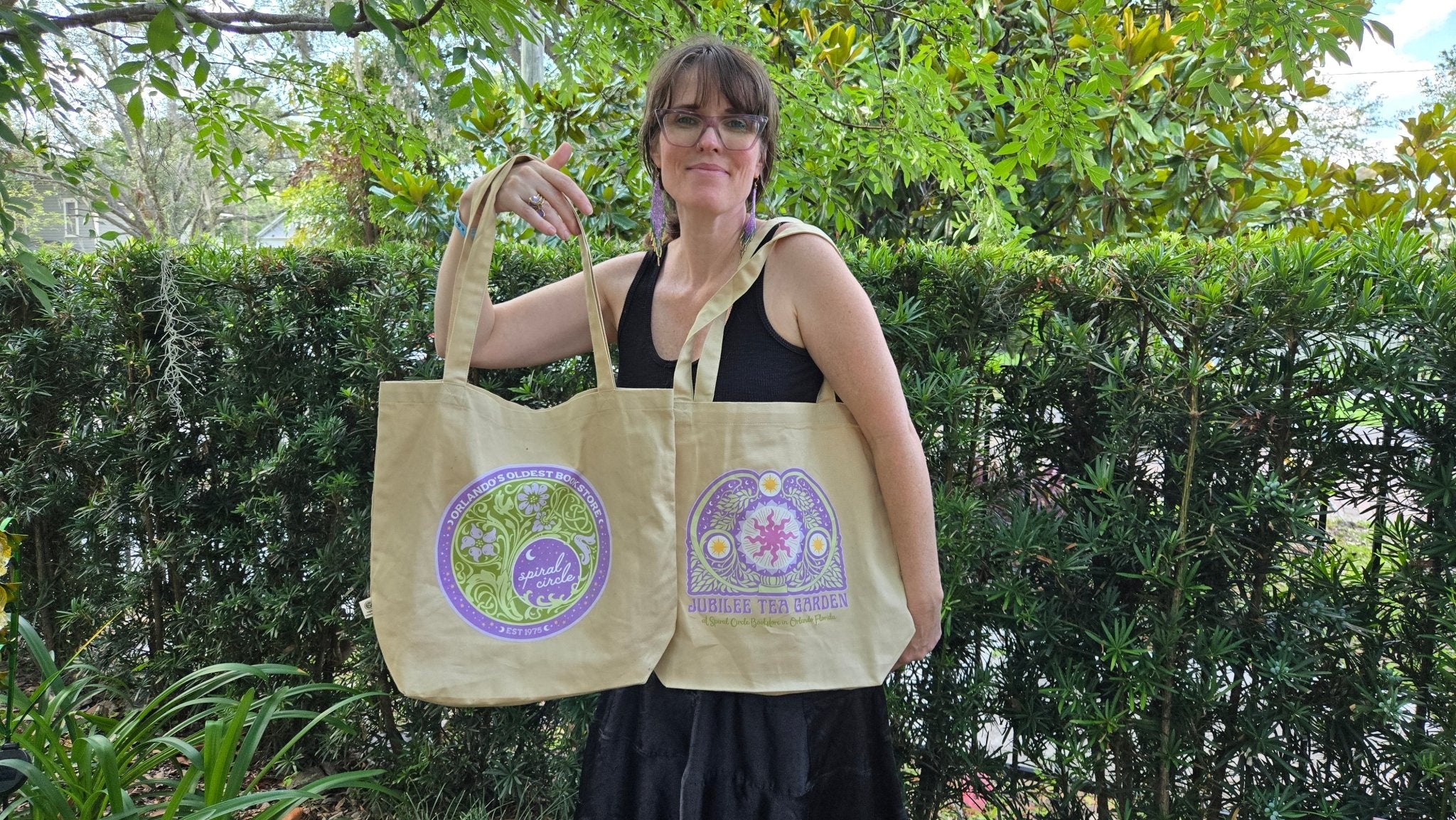 Double Sided Tote Bag - Spiral Circle