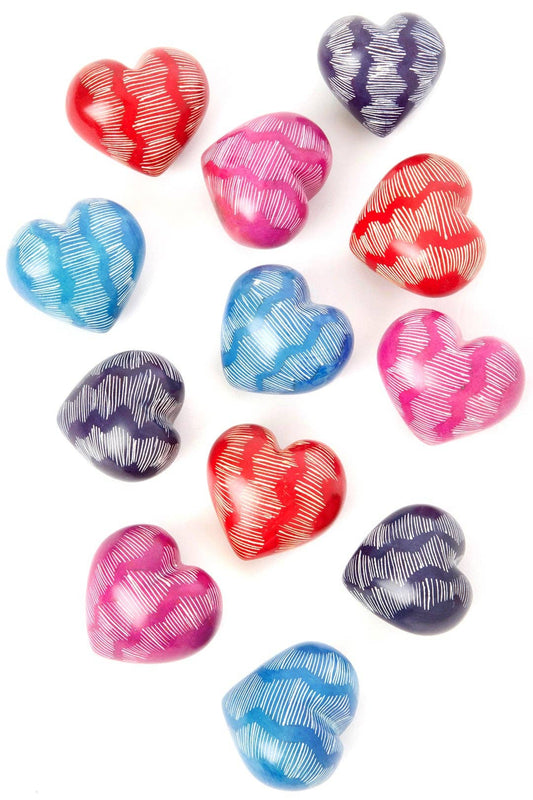 Dozen Heartbeat Soapstone Keepsake Hearts - Spiral Circle