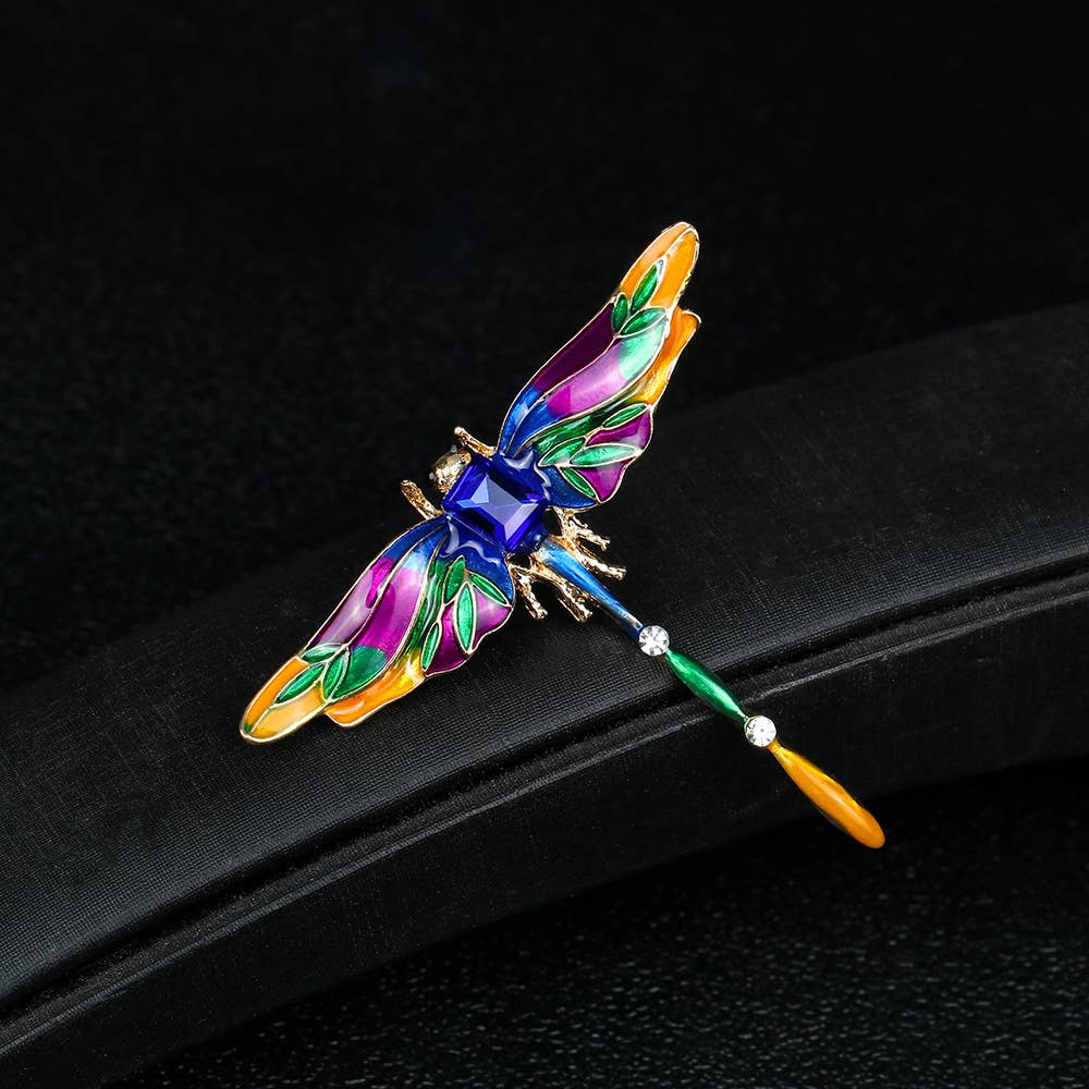Dragonfly Brooch - Spiral Circle