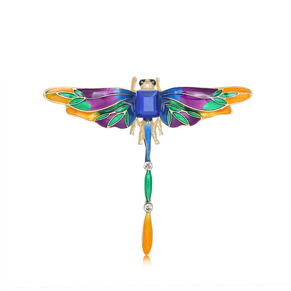 Dragonfly Brooch - Spiral Circle