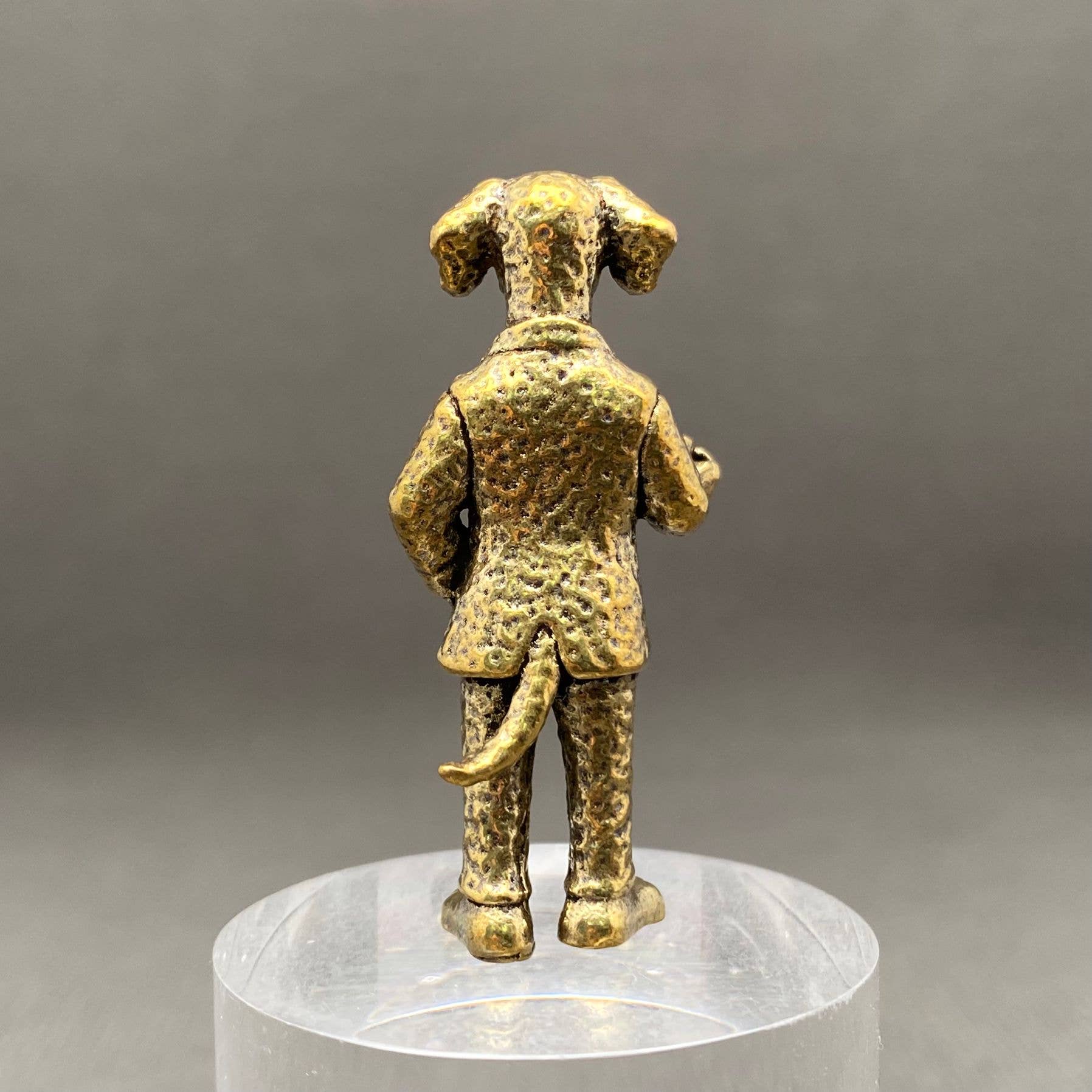 The Dog Drinking Coffee Brass Crafts Desktop Ornaments