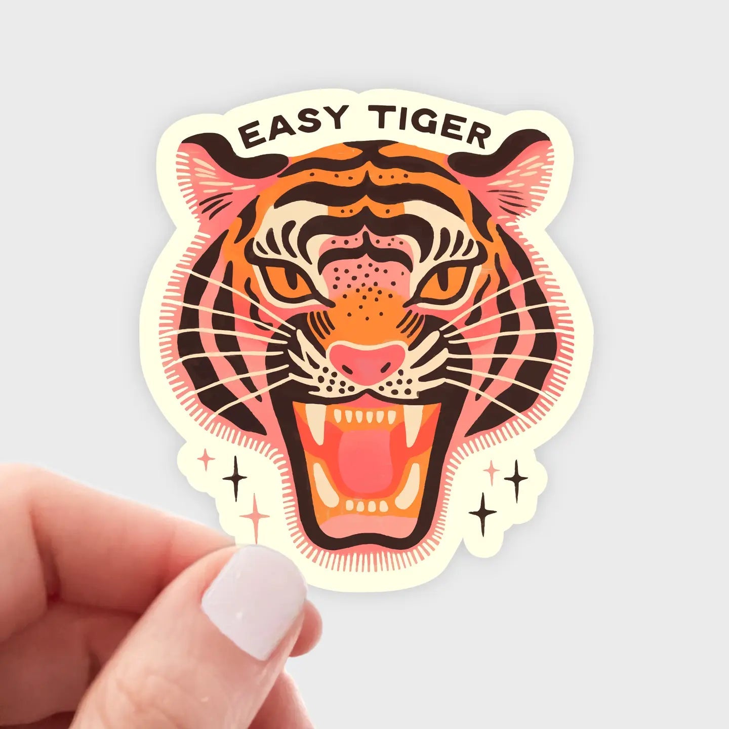 Easy Tiger Sticker | Strong Women, Girls Power, Feminist - Spiral Circle