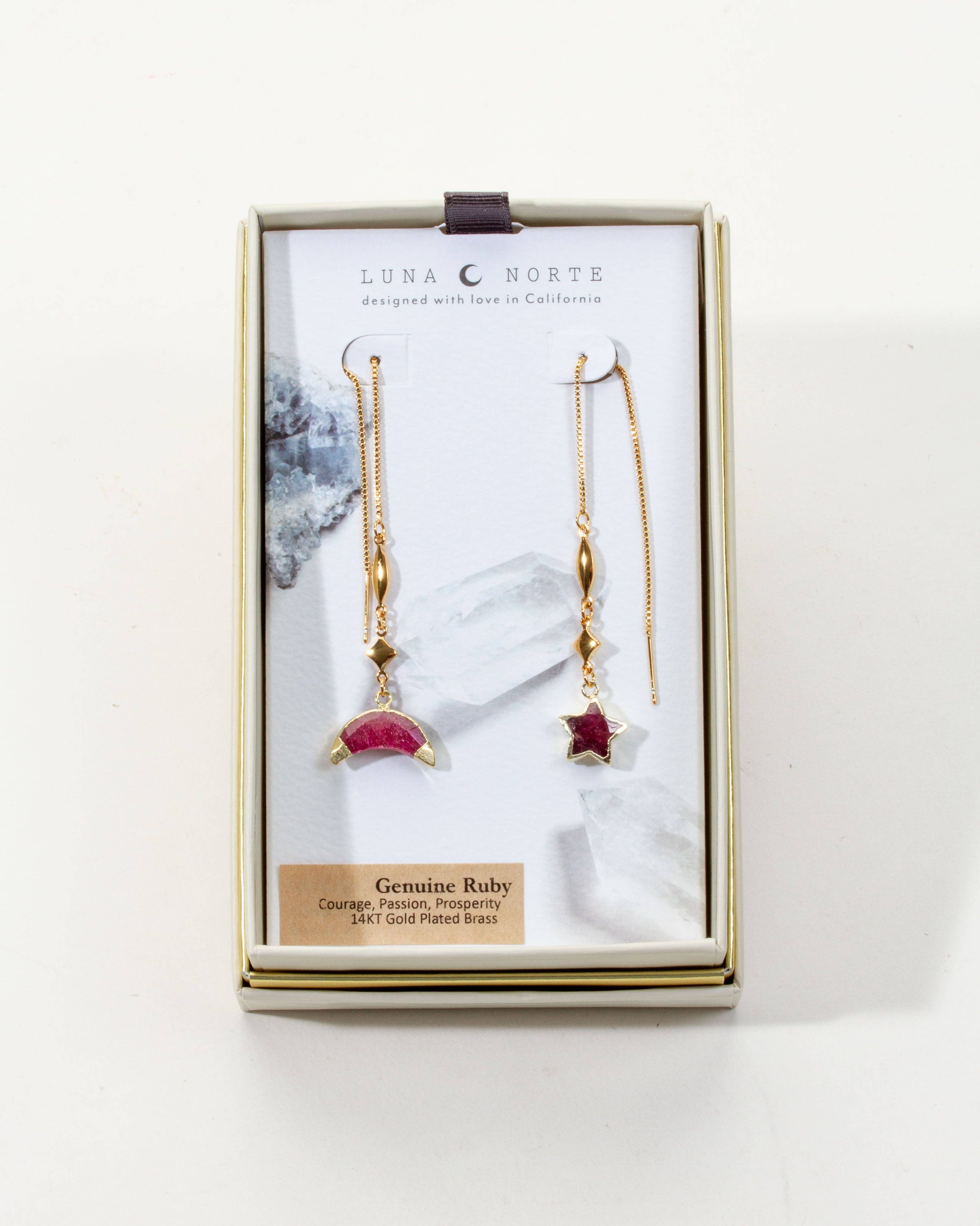 Dolce Cosmo Threader Earring - Ruby