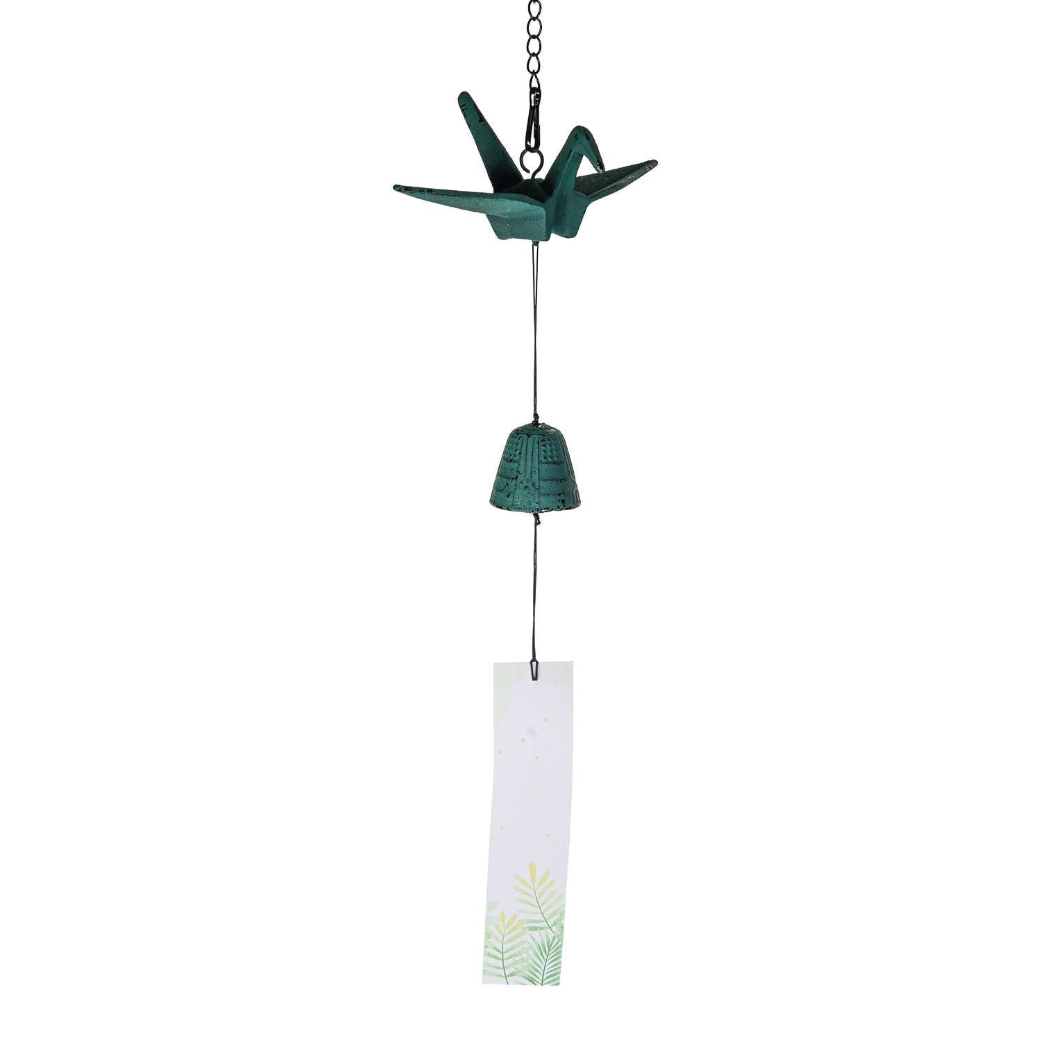 Origami Crane Furin Bell Windchime Green (1/16)