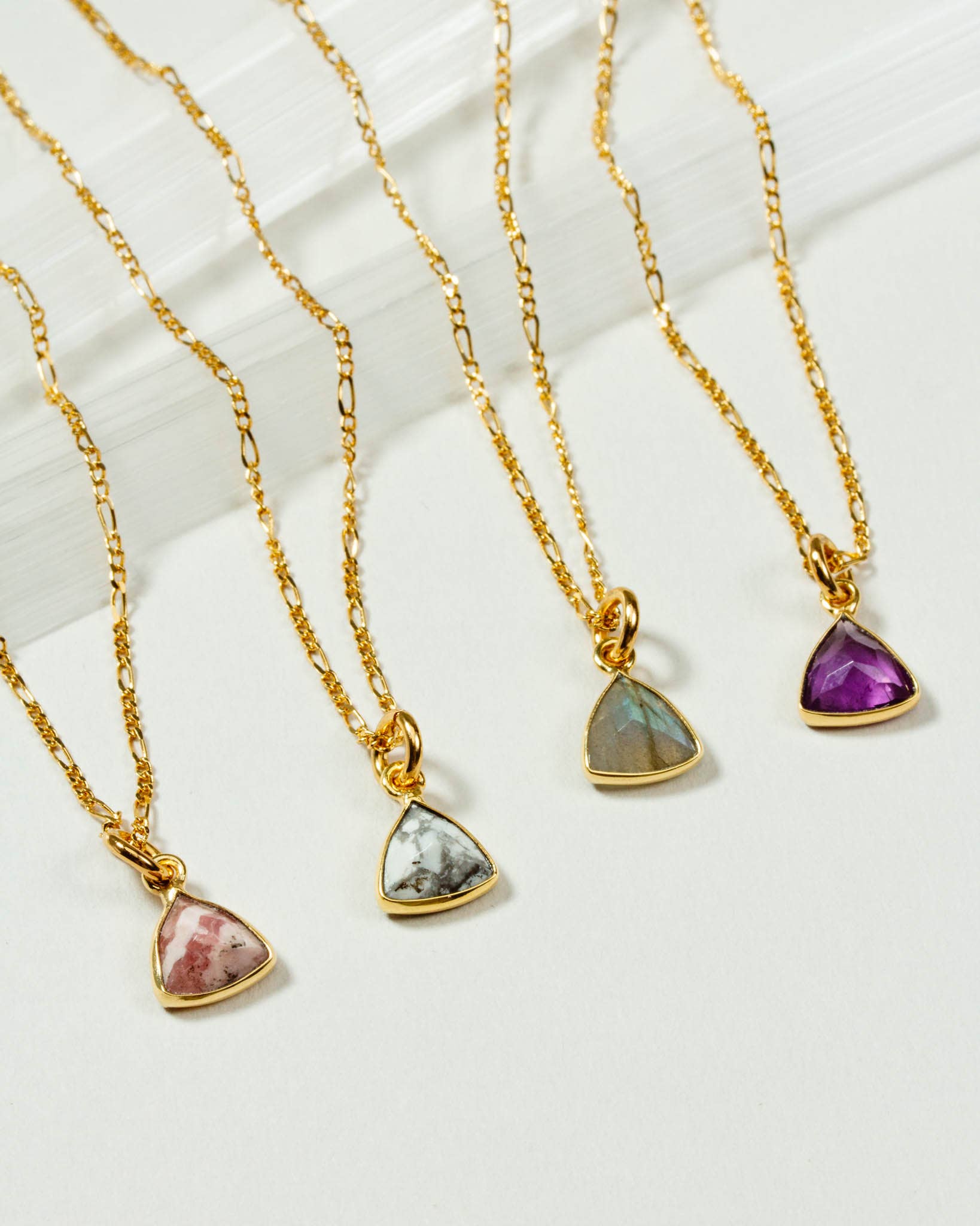Howlite | Bermuda Triangle Gold Necklace