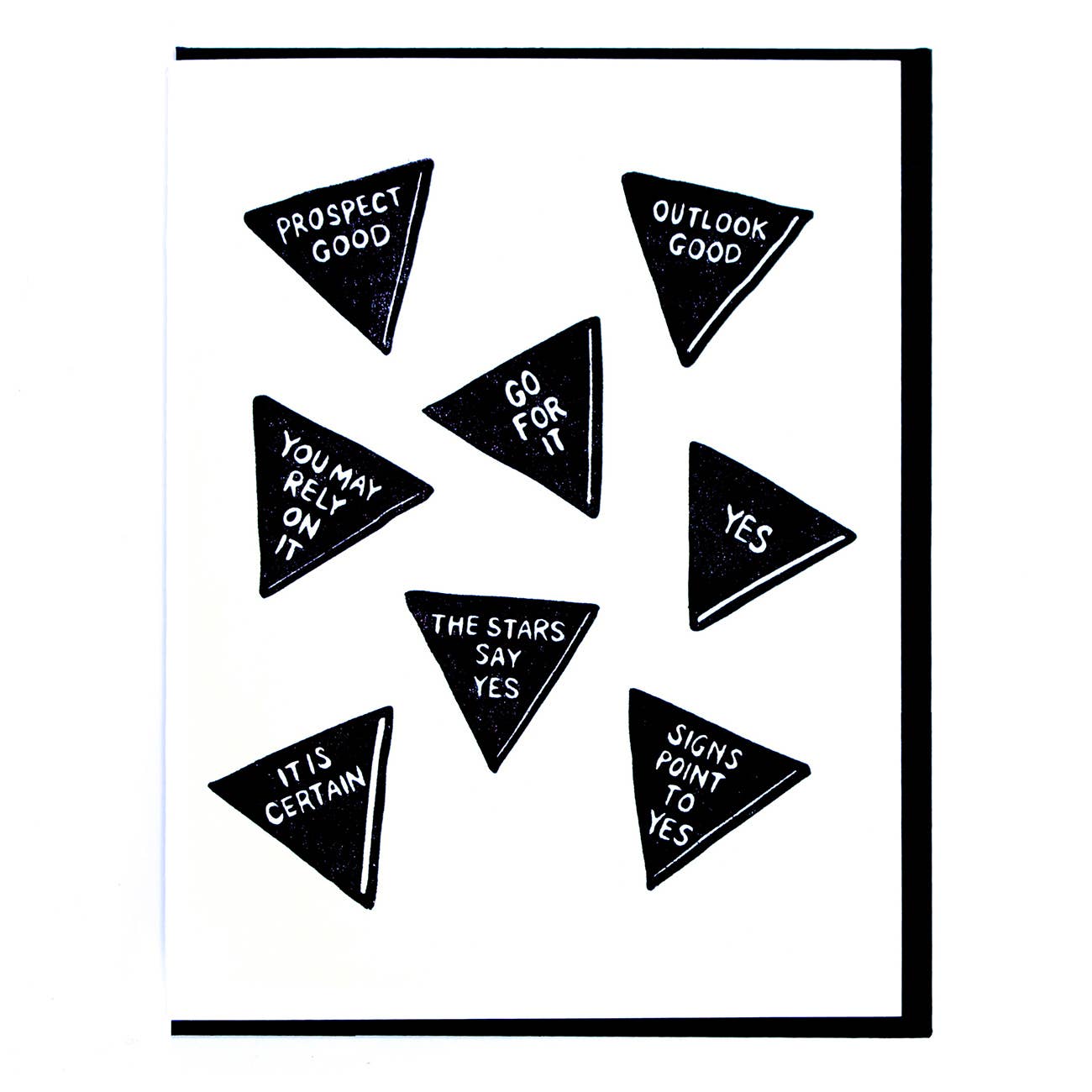 Eight Ball Predictions Card - Spiral Circle