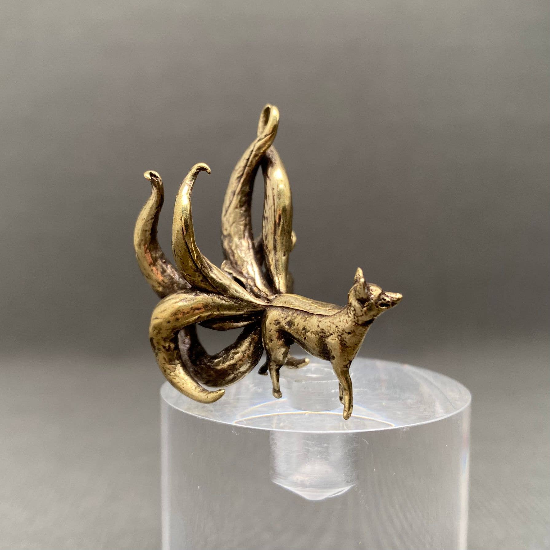 Eight Tailed Fox | Brass Figurine - Spiral Circle
