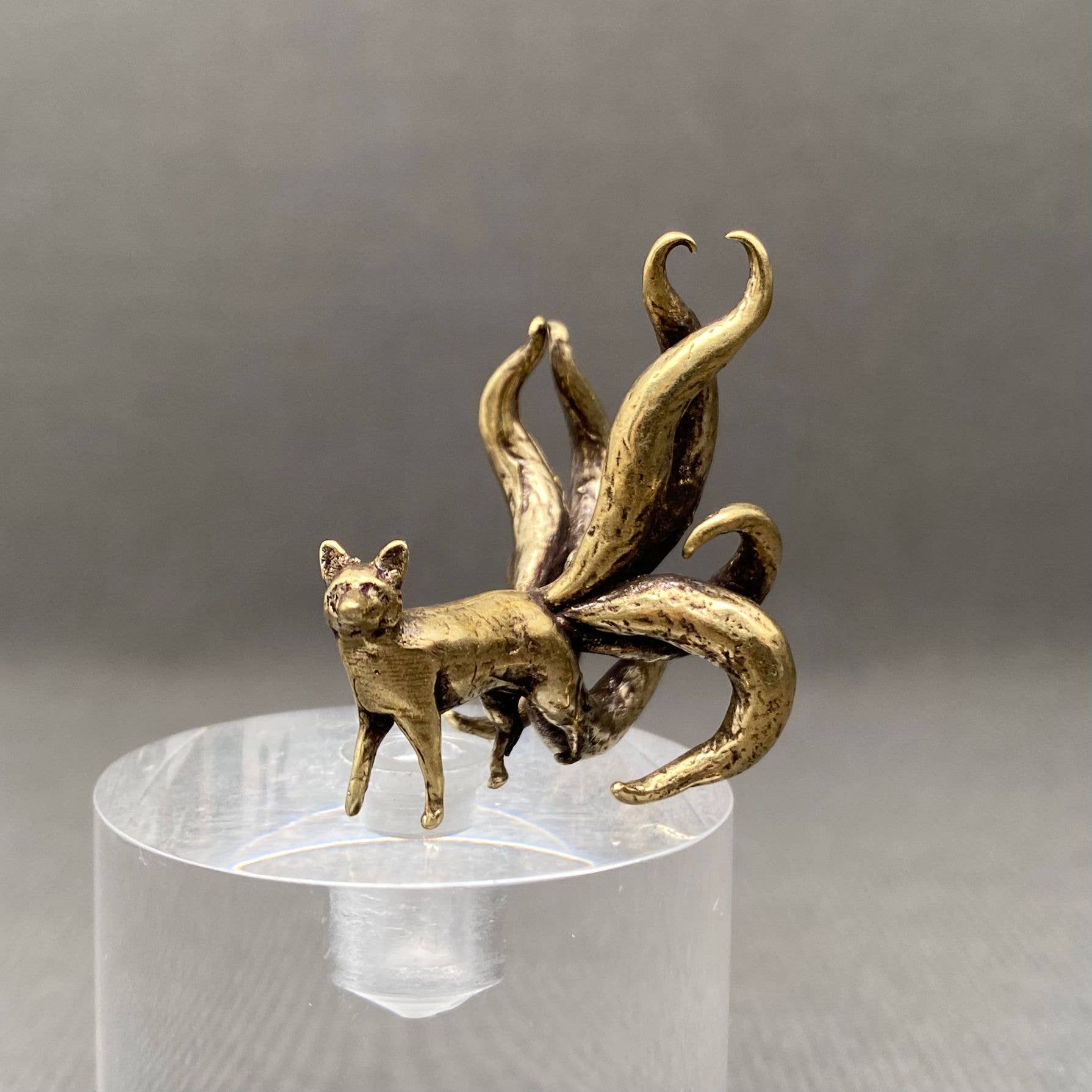 Eight Tailed Fox | Brass Figurine - Spiral Circle