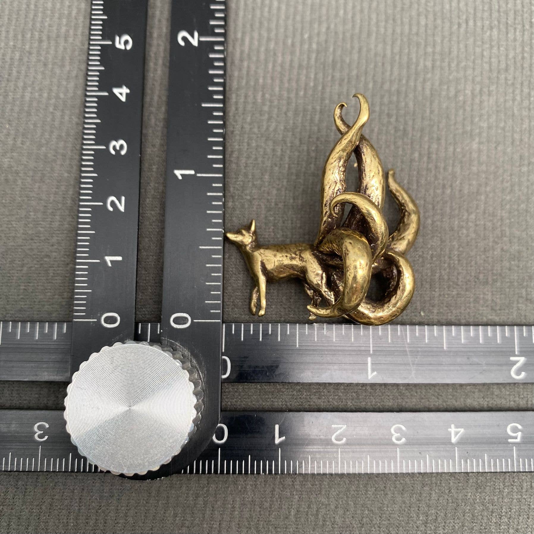 Eight Tailed Fox | Brass Figurine - Spiral Circle