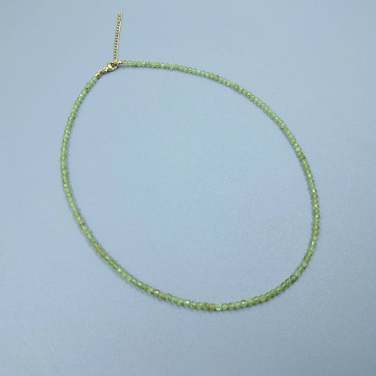 Elegant Gemstone Faceted Bead Necklace - Spiral Circle