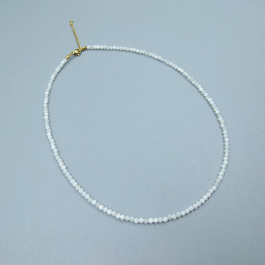 Elegant Gemstone Faceted Bead Necklace - Spiral Circle